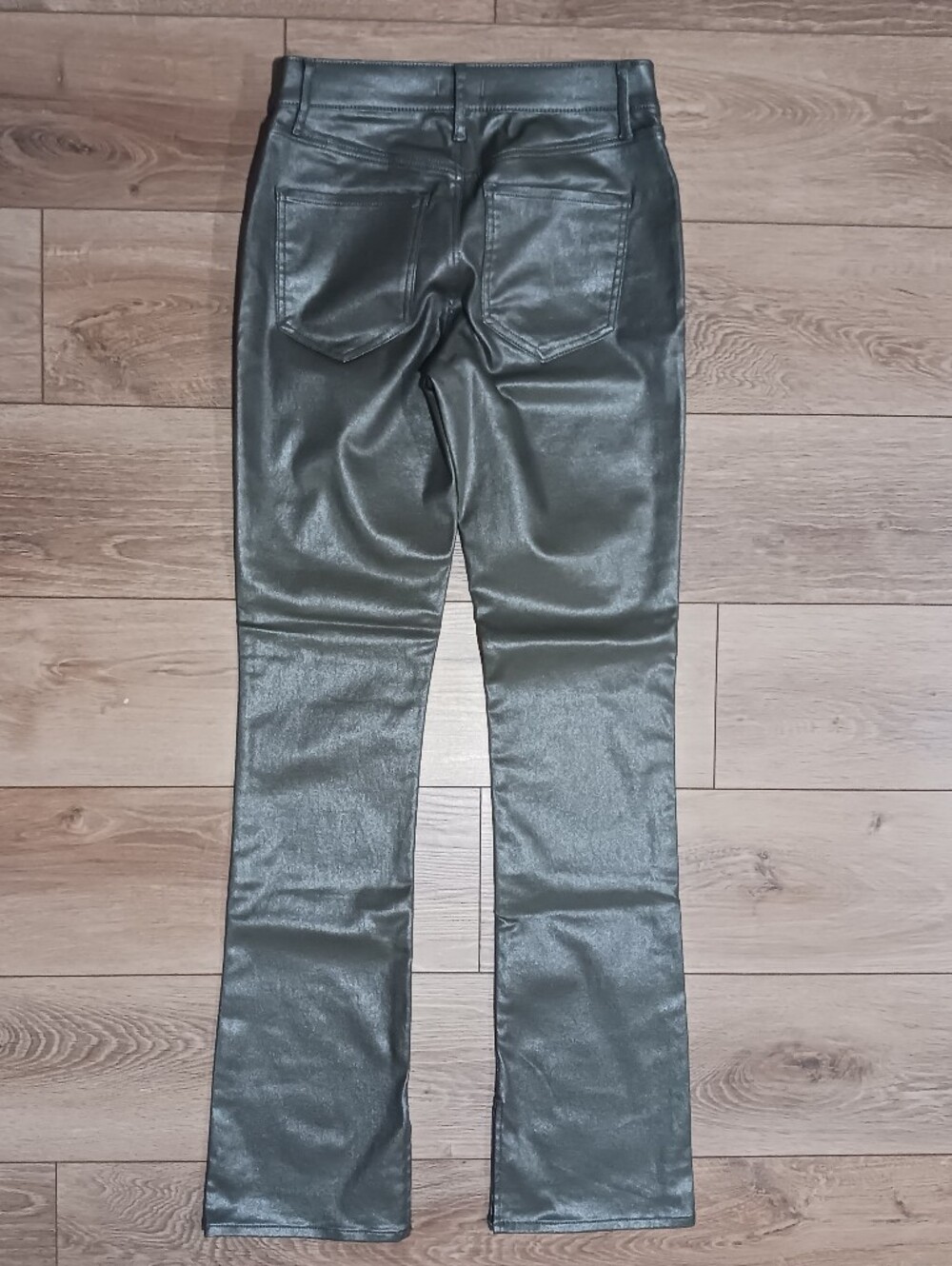 Express Skyscraper Mid Rise Metallic Coated Jeans Split Hem - Picture 4 of 10
